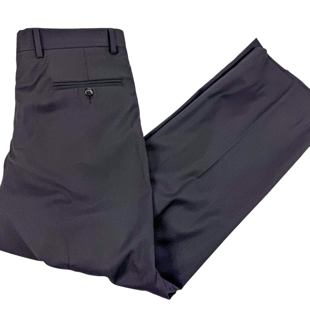 Jos A Bank Dress Pants Mens 35‎ Black Wool Pleated Straight Classic Office 36x29
